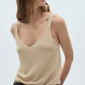 Mango gold V-Neck Tank Top